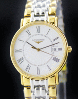 (image for) ONGINES MEN SIZE STEEL & GOLD WATCH