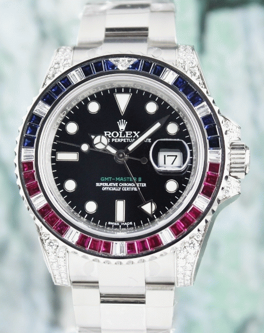 (image for) 100% ORIGINAL UNWORN ROLEX 18K SOLID WHITE GOLD GMT MASTER 116759 SARU