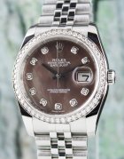 (image for) A ROLEX MEN SIZE OYSTER PERPETUAL DATEJUST / ORIGINAL DIAMOND BEZEL / 116244 / CERT