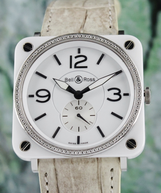 (image for) A Bell & Ross Aviation Diamond White Ceramic Watch / BRS-98-WCS