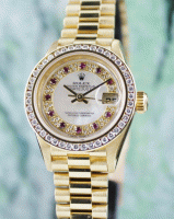 (image for) A ROLEX LADY SIZE 18K YELLOW GOLD OYSTER PERPETUAL DATEJUST - 69178
