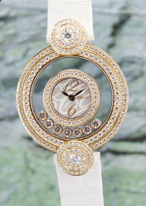 (image for) CHOPARD 18K ROSE GOLD HAPPY DIAMOND WATCH / 209341-5001