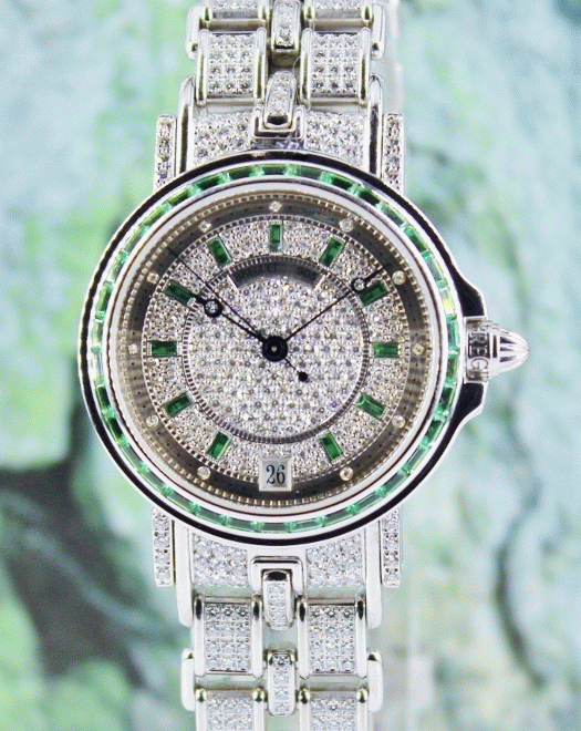 (image for) BREGUET 32MM MARINE AUTOMATIC 18K WHITE GOLD DIAMOND WATCH / BB4404