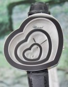 (image for) UNWORN CHOPARD 18K WHITE GOLD HAPPY SPIRIT HEART DIAMOND WATCH / 209056-1001