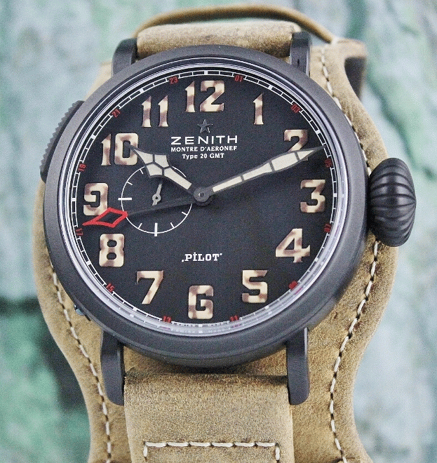 (image for) Unworn Zenith Pilot Montre d`Aeronef Type 20 GMT 1903 / 96.2431.693/21.C738