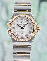 (image for) AN OMEGA MINI SIZE 18K ROSE GOLD AND STEEL CONSTELLATION WATCH / MOP