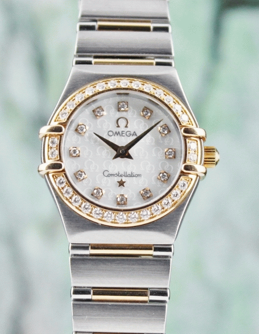 (image for) AN OMEGA MINI SIZE 18K ROSE GOLD AND STEEL CONSTELLATION WATCH / MOP