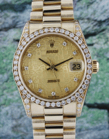 (image for) 100% ORIGINAL ROLEX MIDSIZE 18K YELLOW GOLD OYSTER PERPETUAL DATEJUST - 68158