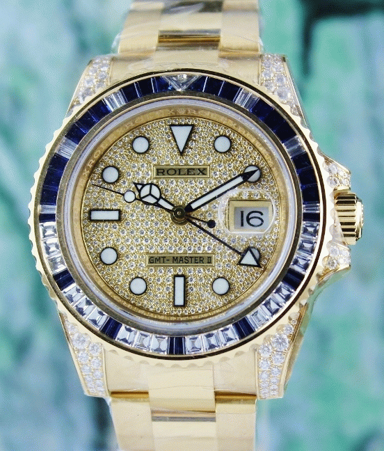 (image for) 100% ORIGINAL UNWORN ROLEX 18K YELLOW GOLD GMT MASTER II / 116758 SA