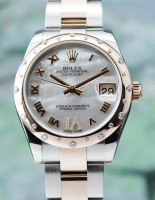 (image for) A ROLEX MID SIZE 18K PINK GOLD & STEEL OYSTER PERPETUAL DATEJUST /178341