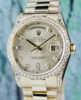 (image for) 100% ORIGINAL ROLEX 18K YELLOW GOLD OYSTER PERPETUAL DAY-DATE - 118388 / CERT
