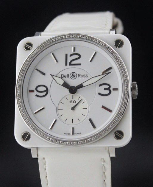 (image for) BELL & ROSS CERAMIC DIAMOND WATCH / CERT