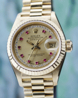 (image for) A ROLEX LADY SIZE 18K YELLOW GOLD OYSTER PERPETUAL DATEJUST - 69178