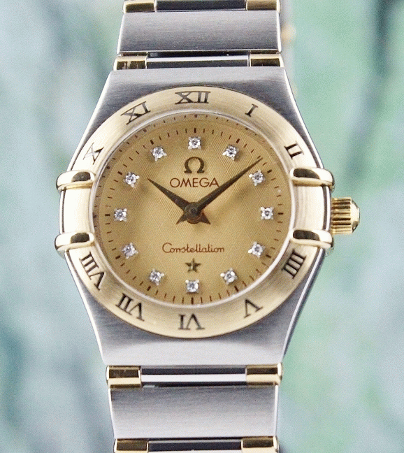 (image for) OMEGA MINI SIZE LADY 18K GOLD & STEEL CONSTELLATION WATCH