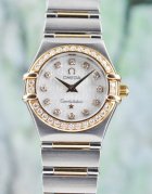 (image for) AN OMEGA MINI SIZE 18K ROSE GOLD AND STEEL CONSTELLATION WATCH / MOP