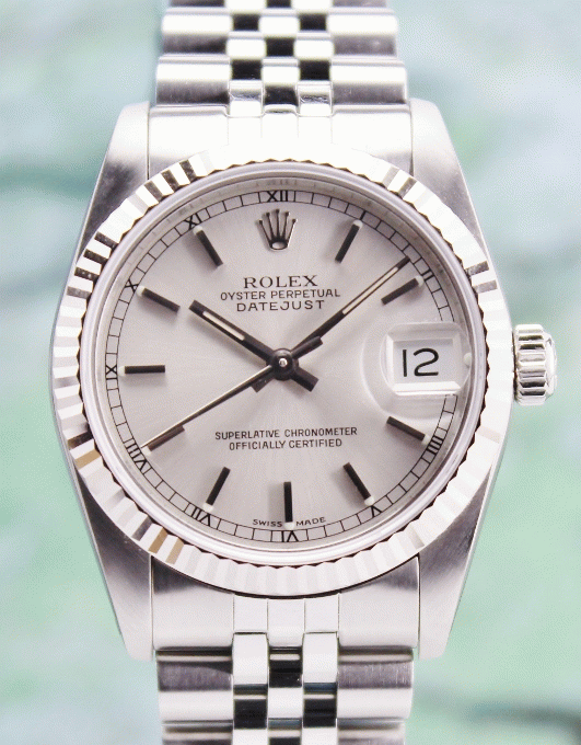 (image for) A ROLEX MID SIZE STEEL OYSTER PERPETUAL DATEJUST / 68274