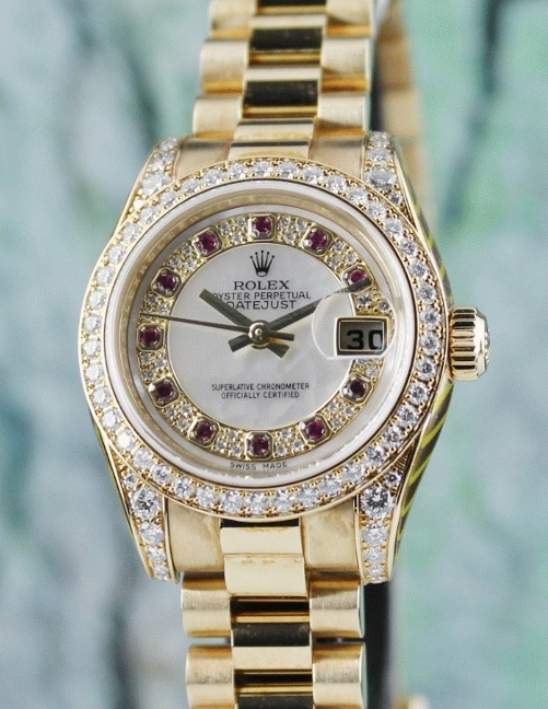 (image for) 100% ORIGINAL ROLEX 18K LADY SIZE OYSTER PERPETUAL DATEJUST / 179158 / CERT