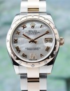 (image for) A ROLEX MID SIZE 18K PINK GOLD & STEEL OYSTER PERPETUAL DATEJUST /178341