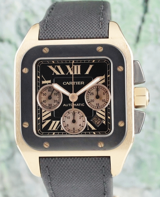 (image for) Cartier Santos 100 XL Solid 18K Rose Gold Chronograph / W2020003