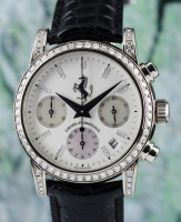 GIRARD PERREGAUX 18K WHITE GOLD CHRONOGRAPH DIAMOND WATCH / REF 8022 (image for) GIRARD PERREGAUX 18K WHITE GOLD CHRONOGRAPH DIAMOND WATCH / REF 8022