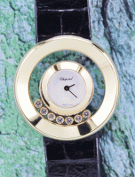 (image for) CHOPARD 18K YELLOW GOLD HAPPY DIAMOND WATCH / 206923