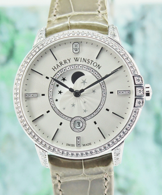 (image for) Unworn Harry Winston Midnight 18K White Gold Watch / MIDQMP39WW002