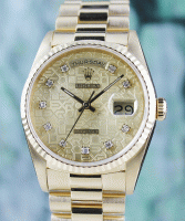 (image for) A ROLEX 18K YELLOW GOLD MEN SIZE OYSTER PERPETUAL DAY-DATE / 18238
