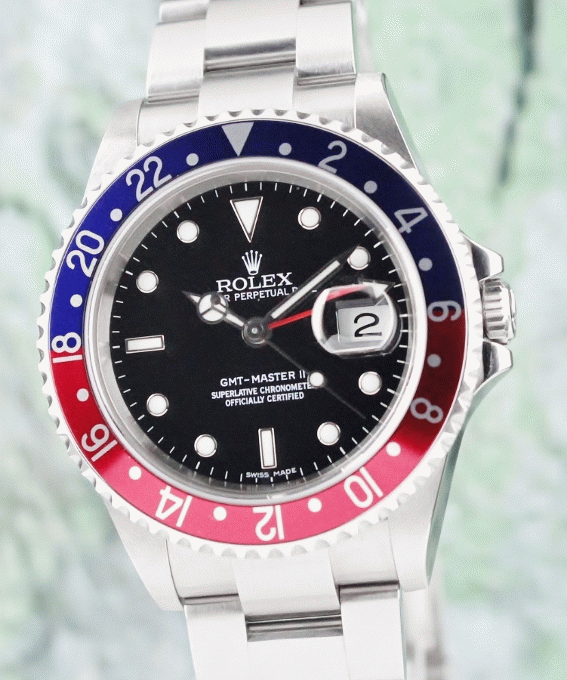 (image for) RARE FIND UNWORN NOS ROLEX OYSTER PERPETUAL DATE / GMT-MASTER II / ERROR DIAL / 16710BLRO