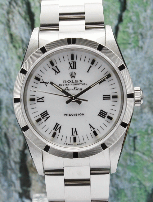 (image for) LIKE NEW UNPOLISHED ROLEX MEN SIZE STAINLESS STEEL OYSTER PERPETUAL AIRKING / 14010