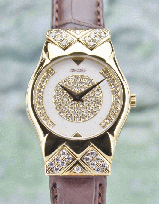 (image for) A 100% ORIGINAL LADY 18K YELLOW GOLD DIAMOND WATCH