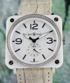 (image for) A Bell & Ross Aviation Diamond White Ceramic Watch / BRS-98-WCS