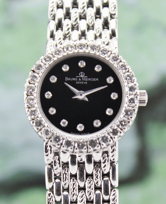 (image for) BAUME & MERCIER 18K WHITE GOLD CLASSIC DIAMOND LADY WATCH / 16651 9