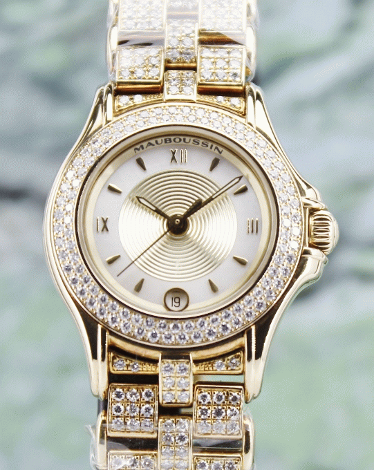 (image for) MAUBOUSSIN 18K YELLOW GOLD AUTOMATIC DIAMOND WATCH