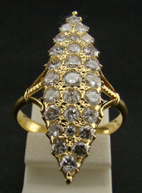 Antique 20k Gold Diamond Ring